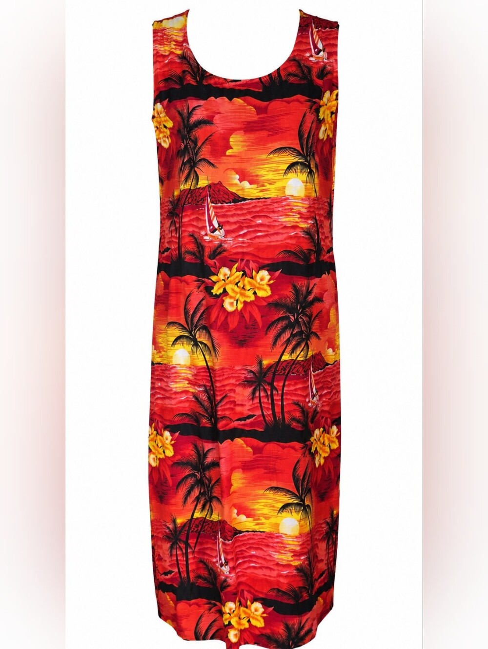 Tropical Sunset Maxi Dress in Red
